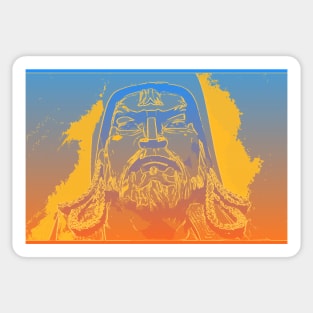 Vaporwave Genghis Khan 4220 Ulaanbaatar Sticker